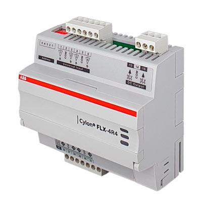 FLX-4R4 Módulo Field Level eXpansion (FLX) 4 UniPuts + relés, 4 entradas universales, Linea CYLON