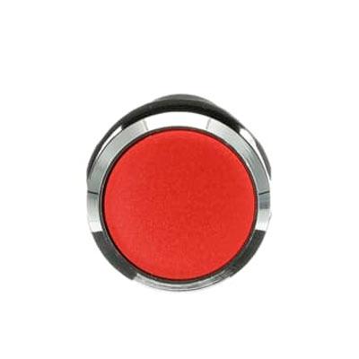 CP1-30R-01 Botón pulsador rojo momentáneo no ilum rasante 1NC Bisel Cromo-Metal Serie compacta