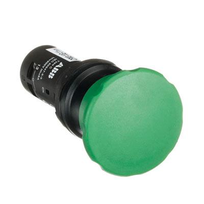 CPM3-10G-11 Botón hongo-pulsador verde no ilum 1NO+1NC Serie compacta