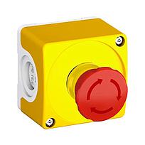 CEPY1-1001 Botonera Amarilla Paro Emergencia, incluye Botón hongo 2NC "girar/restablecer"