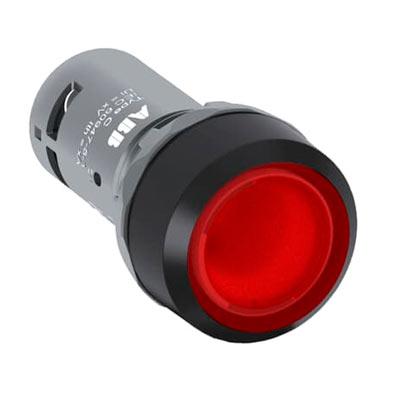 CP1-11R-01 Botón pulsador rojo 24 Vca/cd ilum. momentáneo rasante 1NC Serie compacta