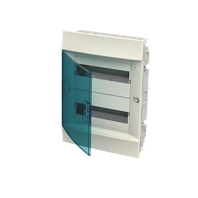 Gabinete para empotrar MISTRAL IP41F, 24 Módulos, 2 Filas, puerta transparente