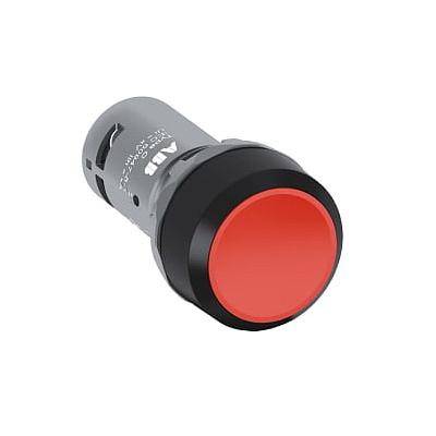 CP1-10R-10 Botón pulsador rojo momentáneo no ilum rasante 1NO Serie compacta