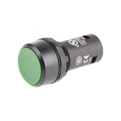 CP1-10G-10 Botón pulsador verde momentáneo no ilum rasante 1NO Serie compacta
