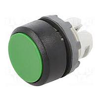 MP1-10G Botón pulsador verde momentáneo no ilum. rasante, agregar holder, contactos Serie Modular