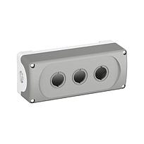 MEP3-0 Botonera Plástica Gris 3 Orificios IP66, NEMA 1, 3R, 4, 4X, 12, 13 Serie Mod/Comp, agregar Placa leyenda