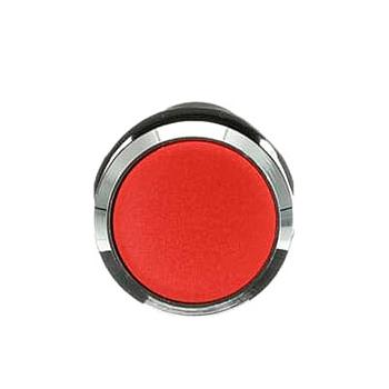 CP1-30R-01 Botón pulsador rojo momentáneo no ilum rasante 1NC Bisel Cromo-Metal Serie compacta