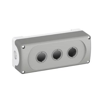 MEP3-0 Botonera Plástica Gris 3 Orificios IP66, NEMA 1, 3R, 4, 4X, 12, 13 Serie Mod/Comp, agregar Placa leyenda